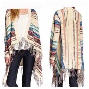 Stripe RDI open fringe cardigan